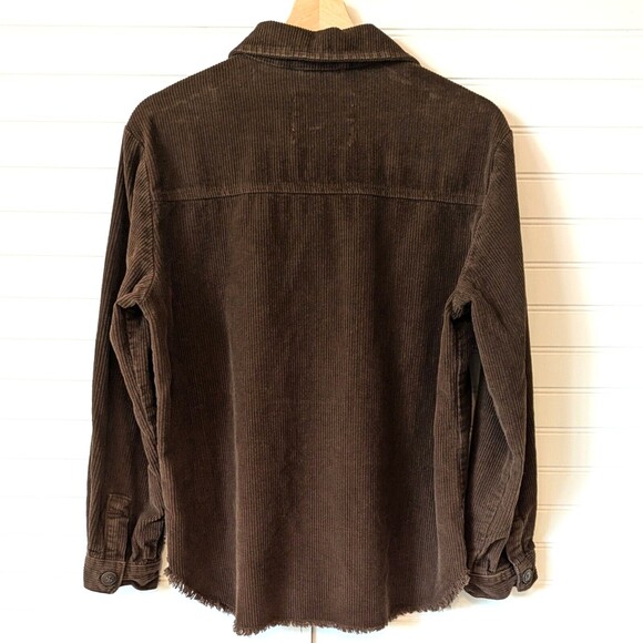 Wallflower Shirt Jacket Womens Medium Corduroy Frayed Edge Autumn Shacket Layers - Picture 2 of 14